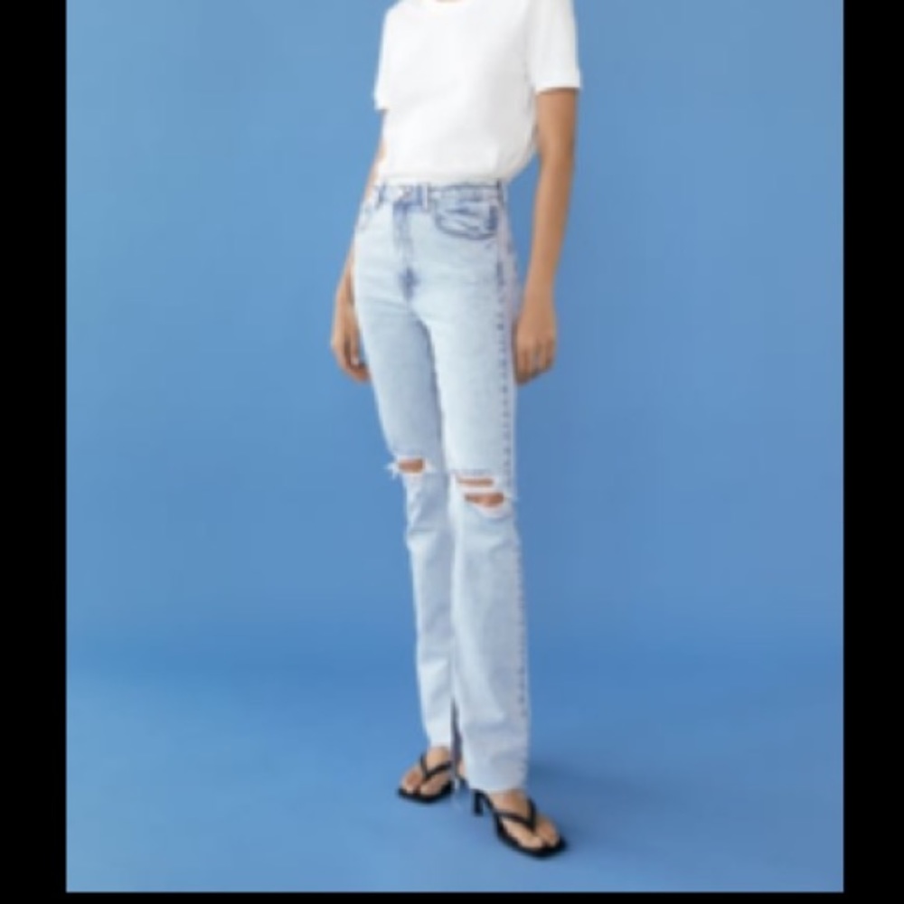 Slim side split Zara jeans